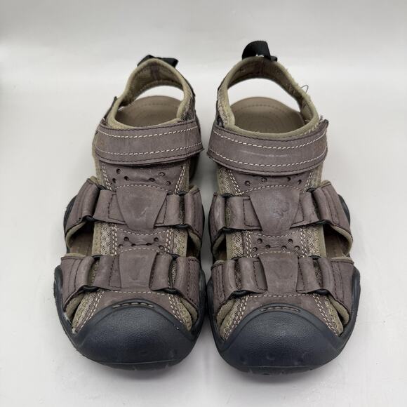Crocs Swiftwater 202111 Leather Sport Sandals Shoes Mens Size 7 Brown Closed Toe